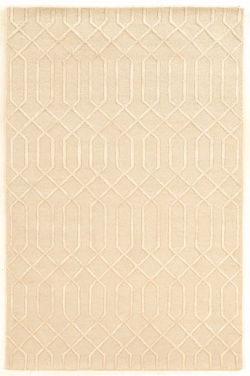 Linon Beige Hilo Wool Rug 2