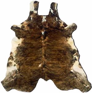 Linon Brown Cow Hide Rug 4 Product Image