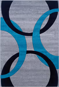 Linon Blue Patterned Hilo Rug Product Image