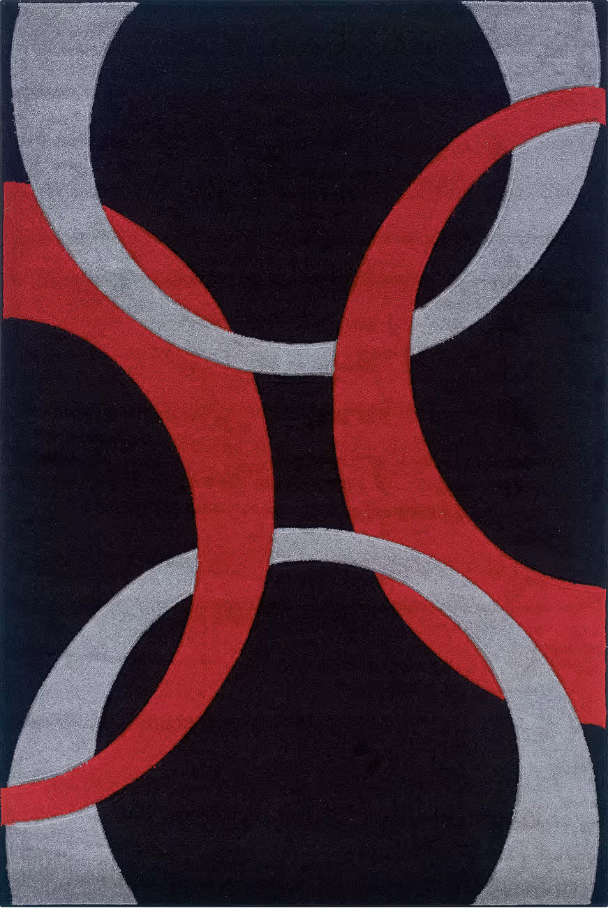 Linon Black Patterned Hilo Rug 2