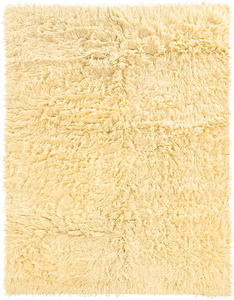 Linon White Shag Wool Rug 3 Product Image