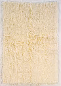 Linon White Shag Wool Rug 2 Product Image