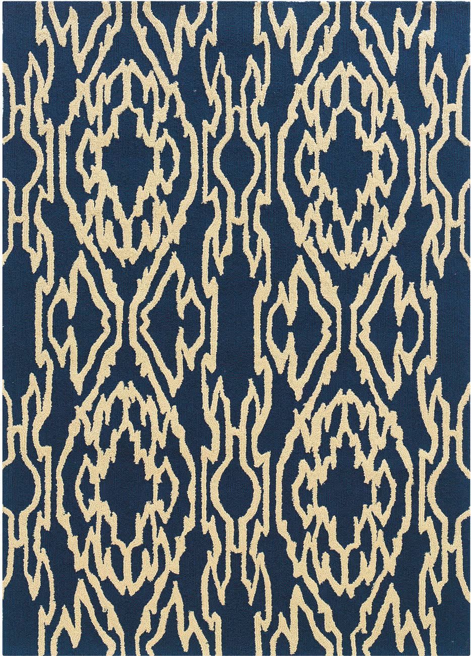 Linon Blue Patterned Rug 5