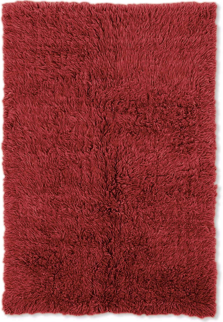 Linon Red Shag Wool Rug 2