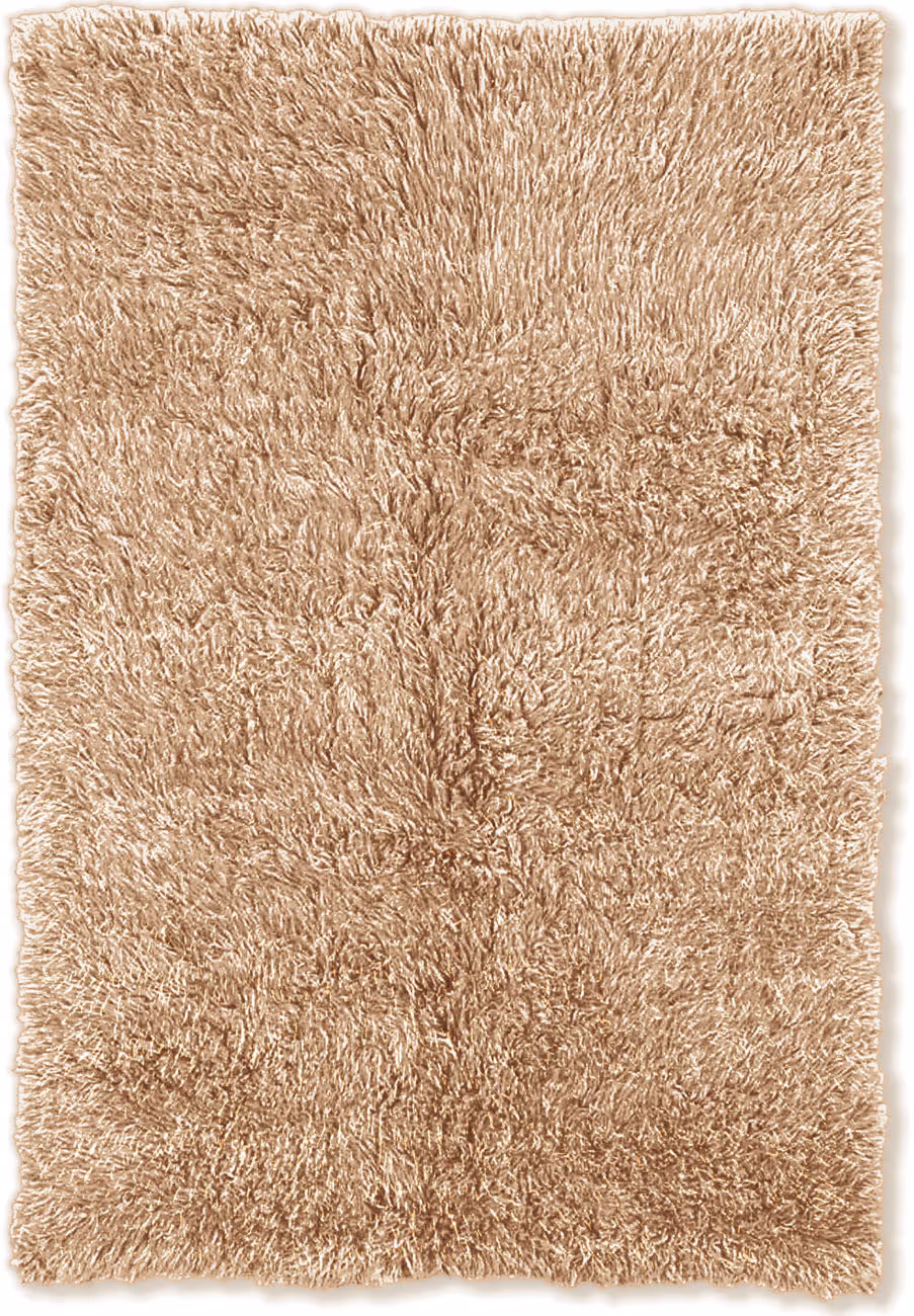 Linon Beige Shag Wool Rug