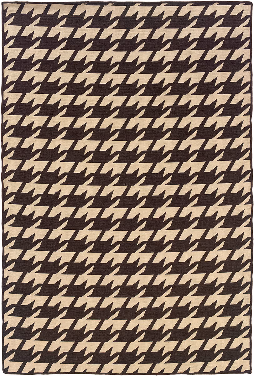 Linon Beige Patterned Reversible Rug 5