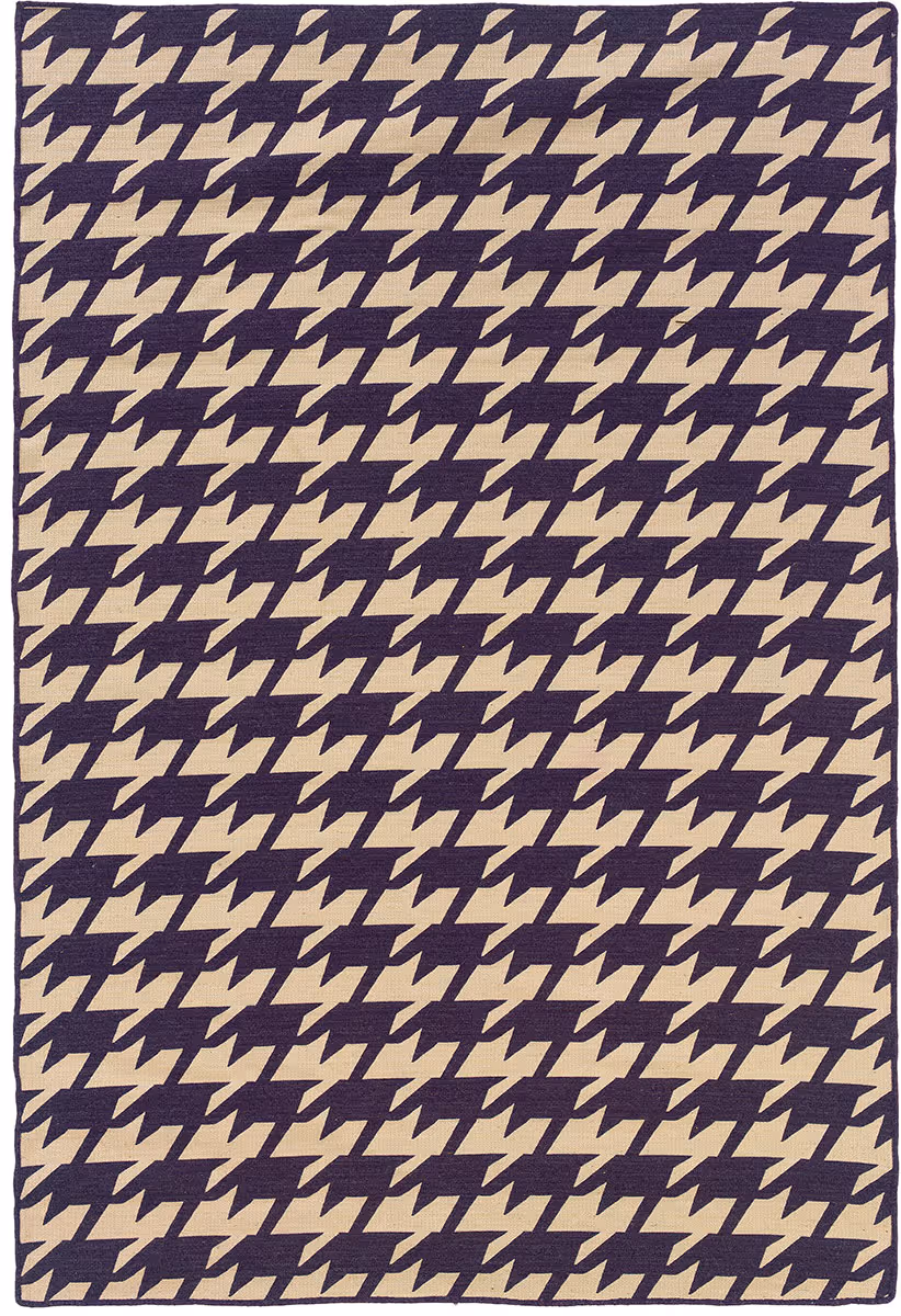 Linon Purple Patterned Reversible Rug