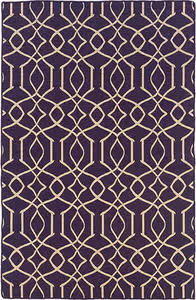 Linon Purple Patterned Reversible Rug 3 Product Image