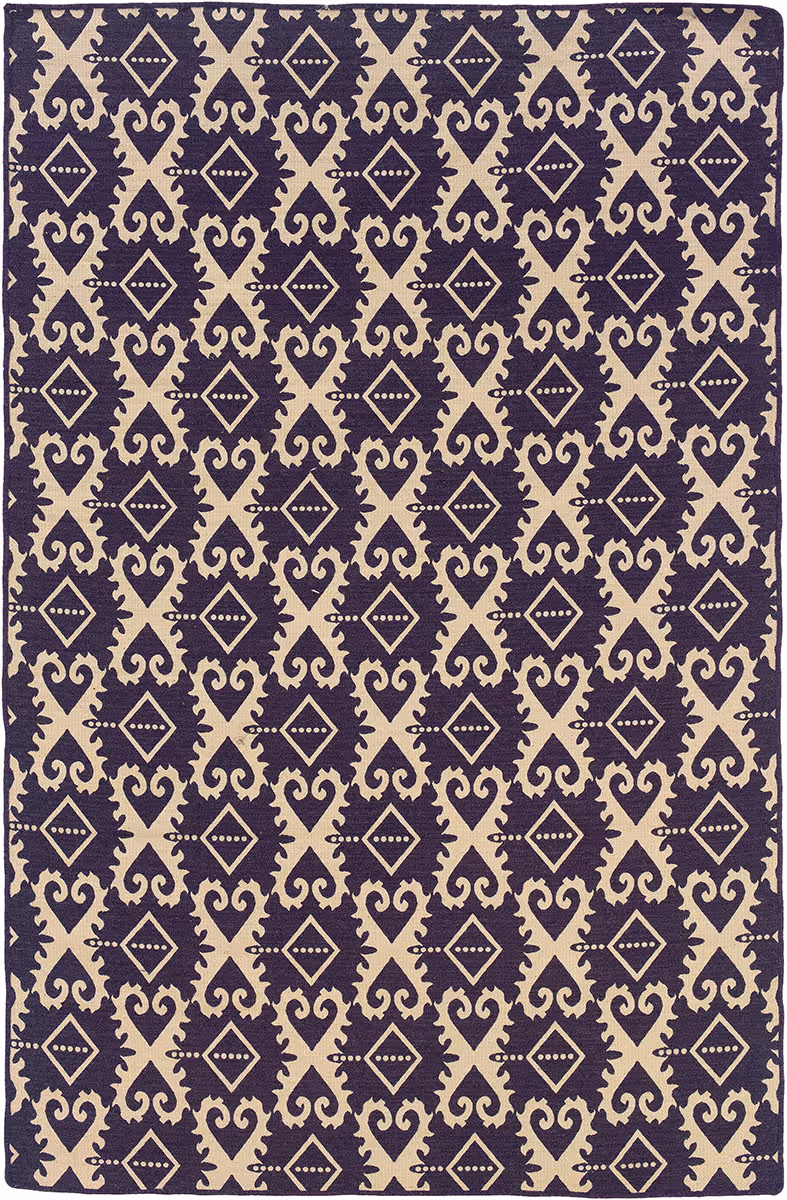 Linon Purple Patterned Reversible Rug 4