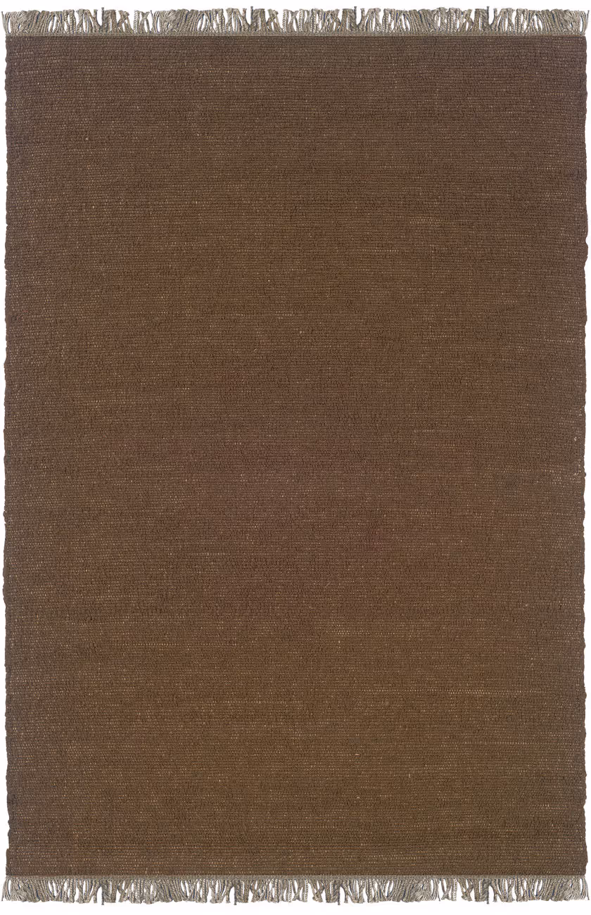 Linon Brown Wool Braided Rug 2