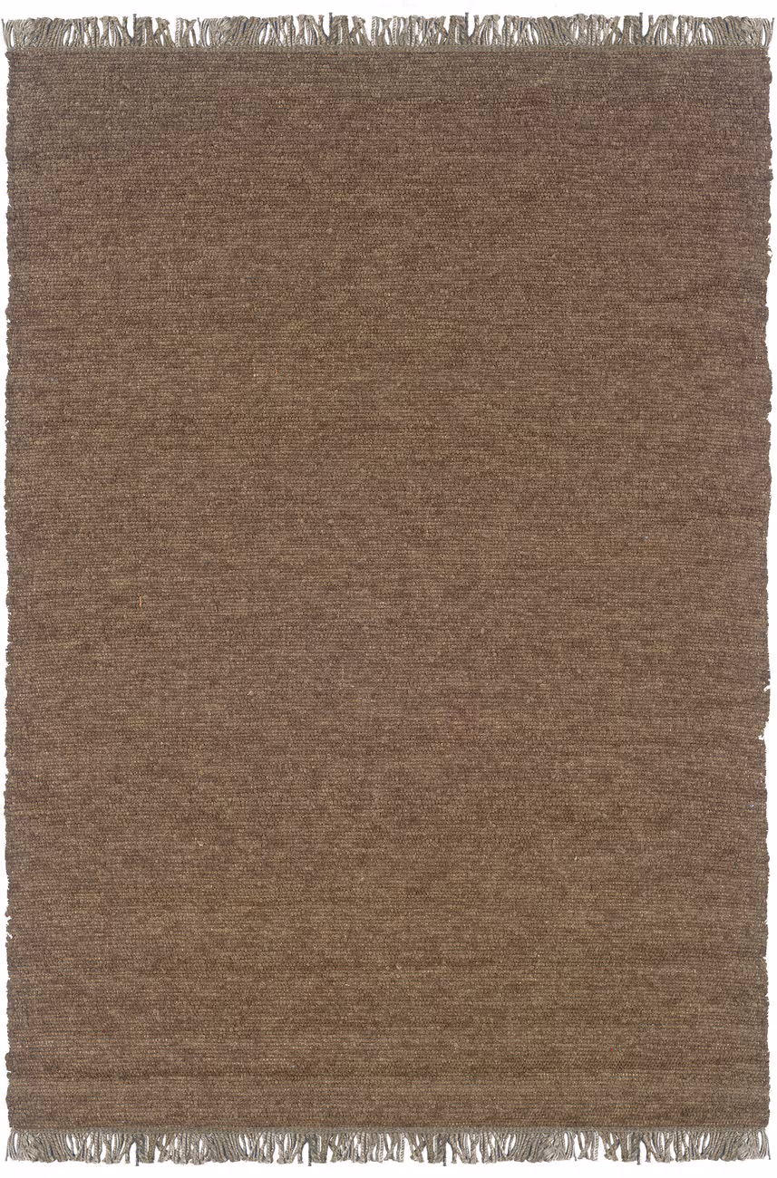 Linon Brown Wool Braided Rug 4