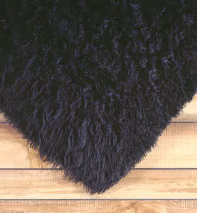 FlokatiRug Black Solid Color Shag Rug Product Image