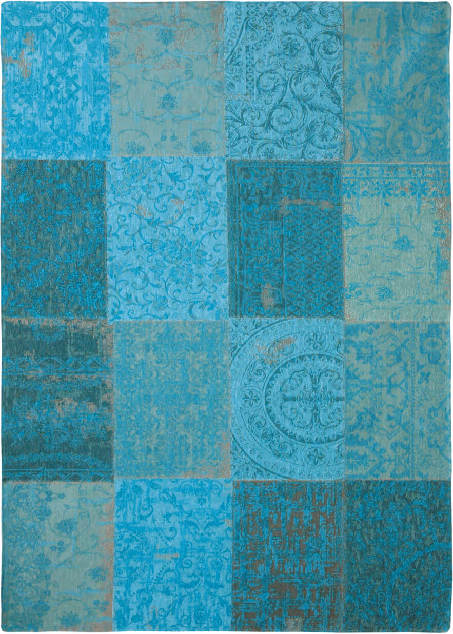 Louis De Poortere Vintage - Multi Blue Flatweave Cotton Rug