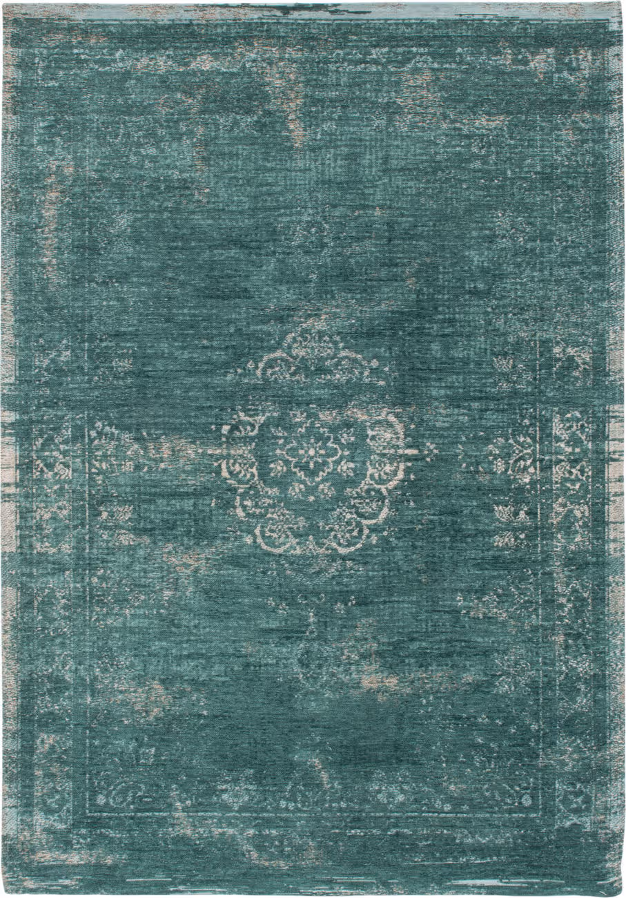 Louis De Poortere Fading World - Medaillon Green Flatweave Cotton Rug