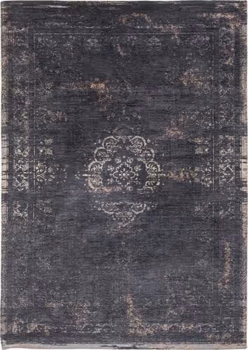 Louis De Poortere Fading World - Medaillon Black Flatweave Cotton Rug Product Image