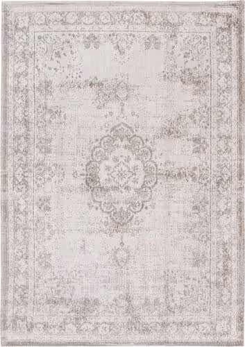 Louis De Poortere Fading World - Medaillon Beige Flatweave Cotton Rug Product Image