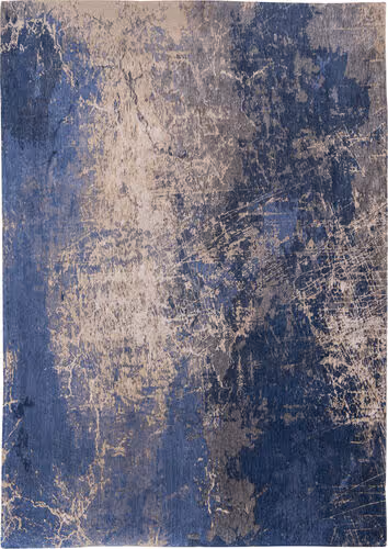 Louis De Poortere Mad Men - Cracks Blue Flatweave Cotton Rug Product Image