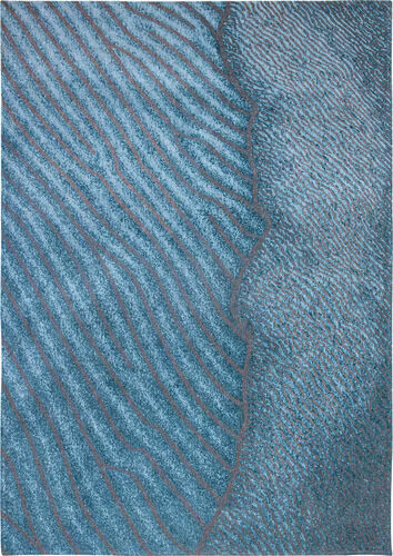 Louis De Poortere Waves - Shores Blue Flatweave Cotton Rug Product Image