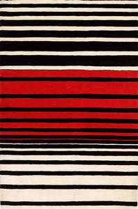 M&M Black Designer Striped Rug Product Image