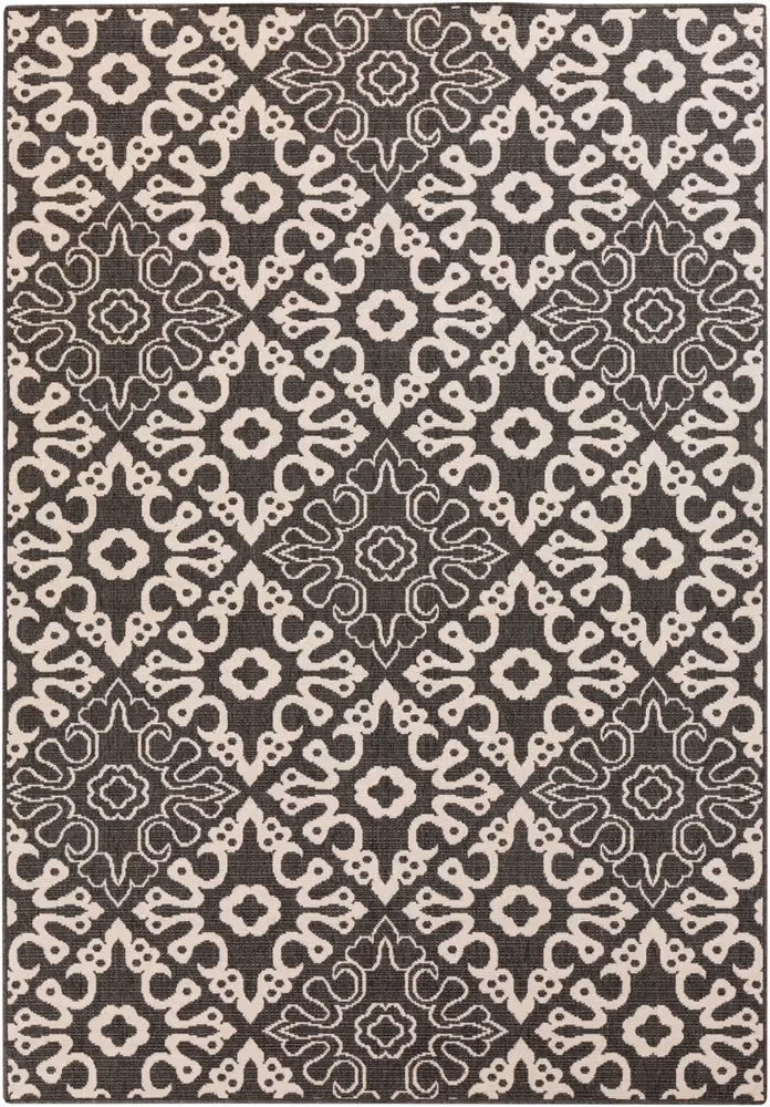 Surya Alfresco ALF-9637 Black Patterned Synthetic Rug