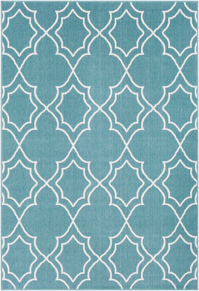 Surya Alfresco ALF-9653 Teal Synthetic Patterned Rug
