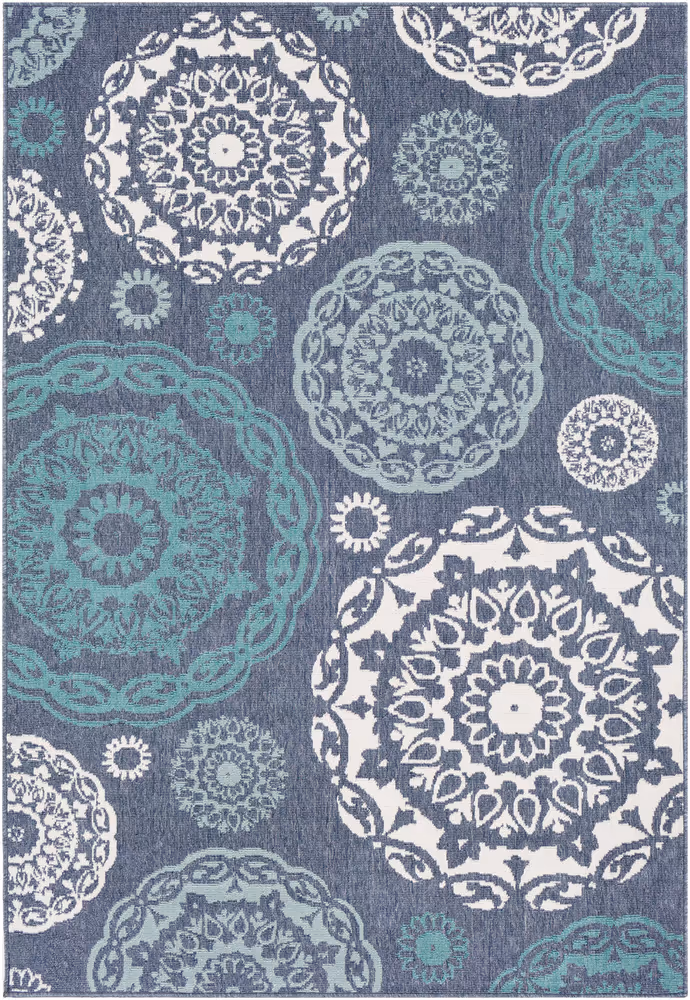 Surya Alfresco ALF-9666 Charcoal Floral Outdoor Rug