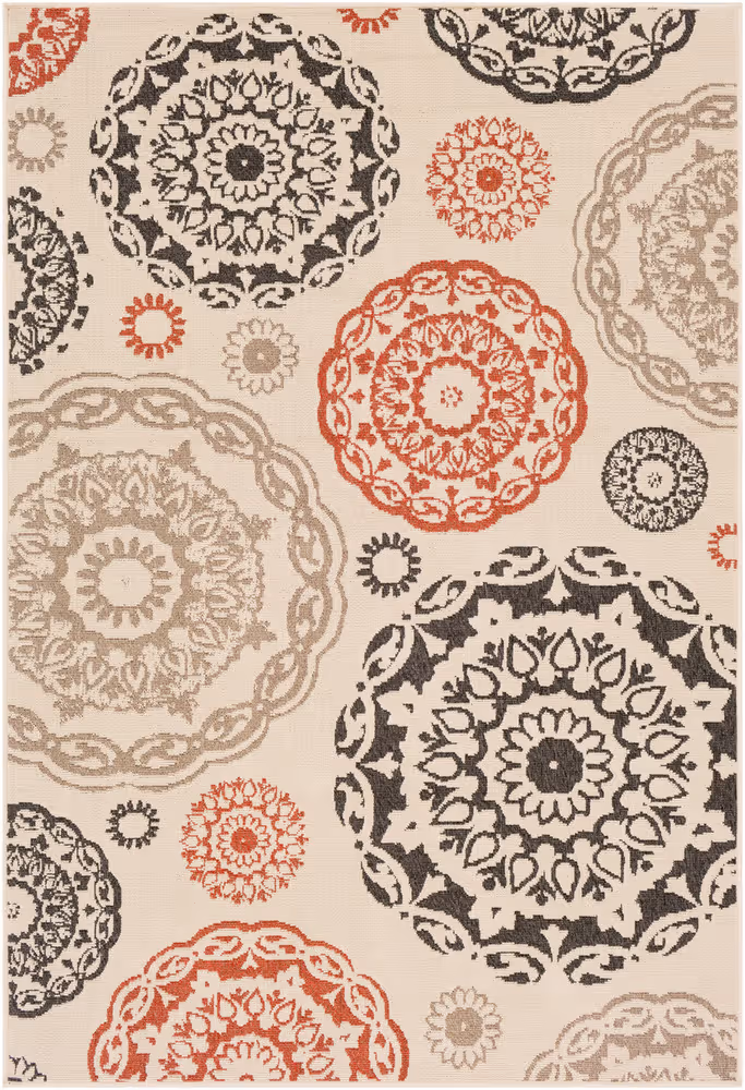 Surya Alfresco ALF-9667 Cream Outdoor Synthetic Rug