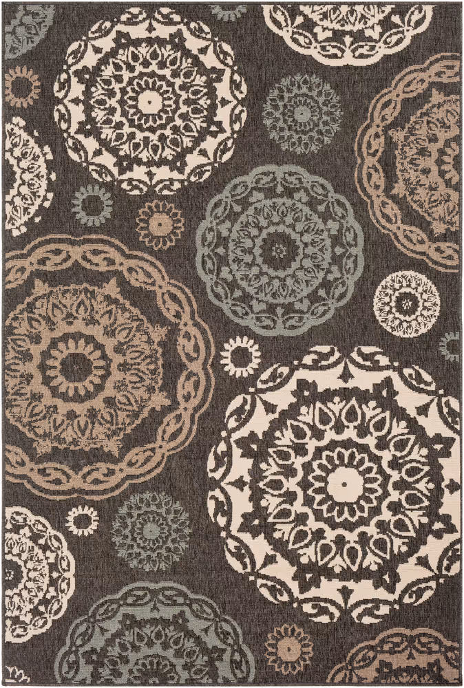 Surya Alfresco ALF-9668 Black Outdoor Synthetic Rug