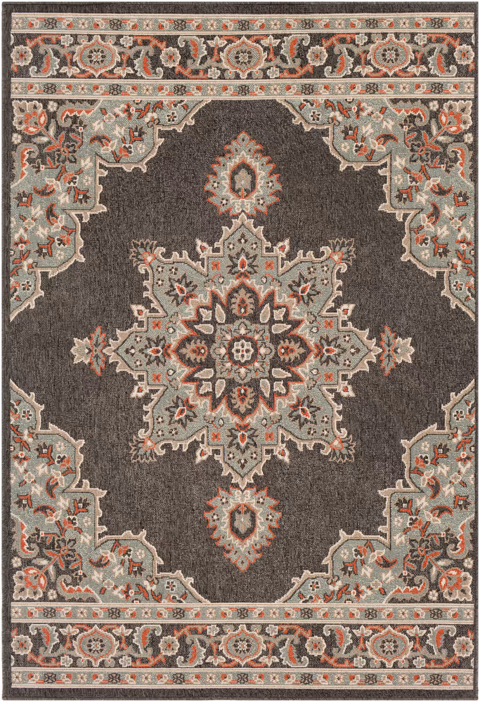 Surya Alfresco ALF-9671 Black Traditional Synthetic Rug