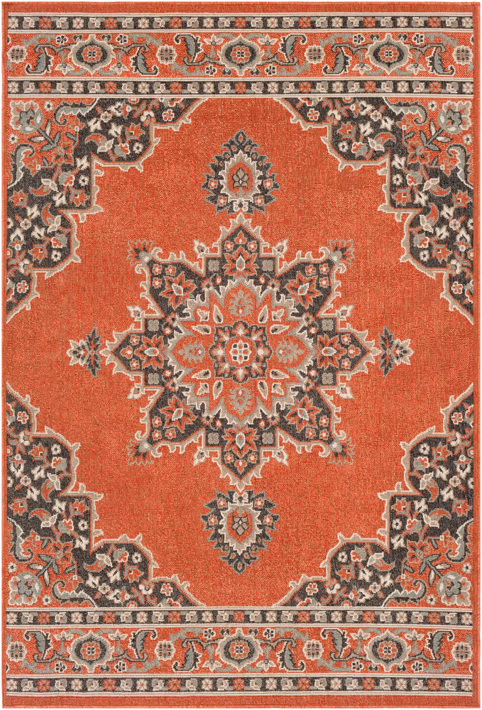 Surya Alfresco ALF-9672 Burnt Orange Traditional Outdoor Rug