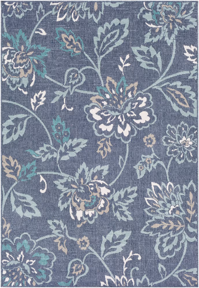 Surya Alfresco ALF-9673 Charcoal Floral Outdoor Rug