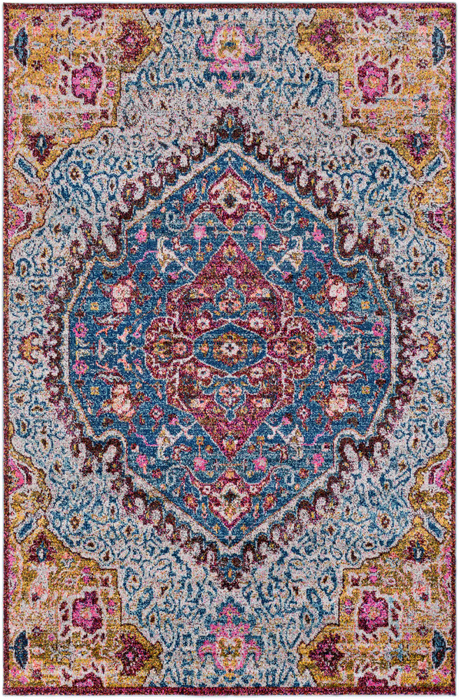 Surya Acacint ACT-1015 Aqua Bordered Traditional Rug