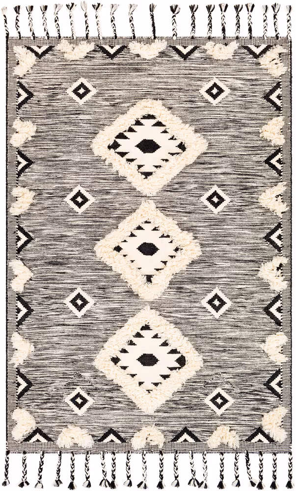 Surya Apache APA-2302 Black Wool Abstract Rug