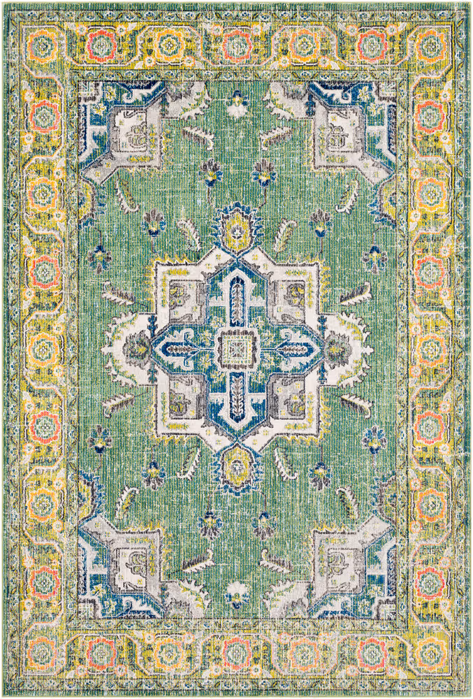Surya Aura Silk ASK-2313 Lime Synthetic Traditional Rug