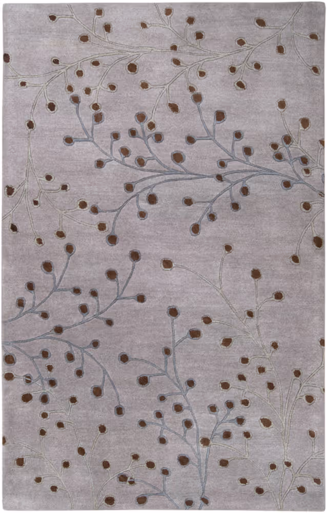 Surya Athena ATH-5055 Medium Gray Floral Transitional Rug