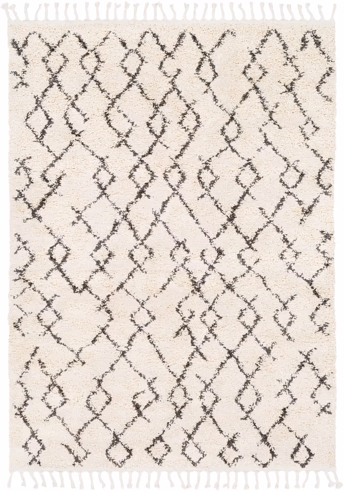 Surya Berber Shag BBE-2301 Charcoal Patterned Abstract Rug