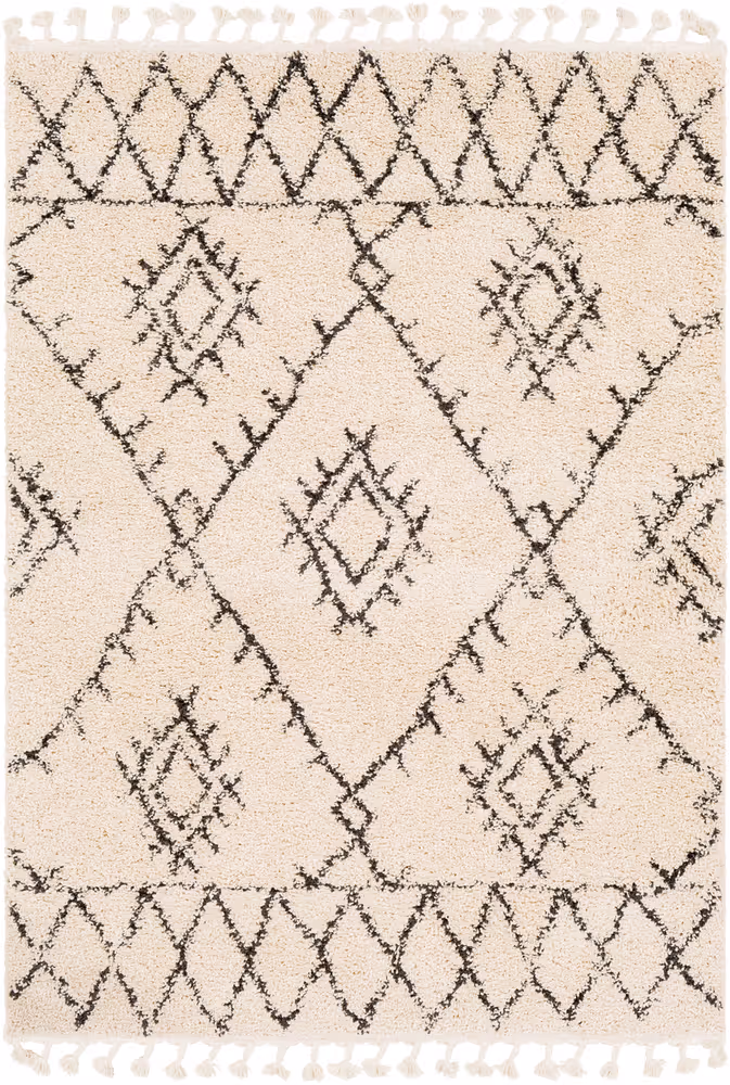 Surya Berber Shag BBE-2305 Charcoal Abstract Synthetic Rug