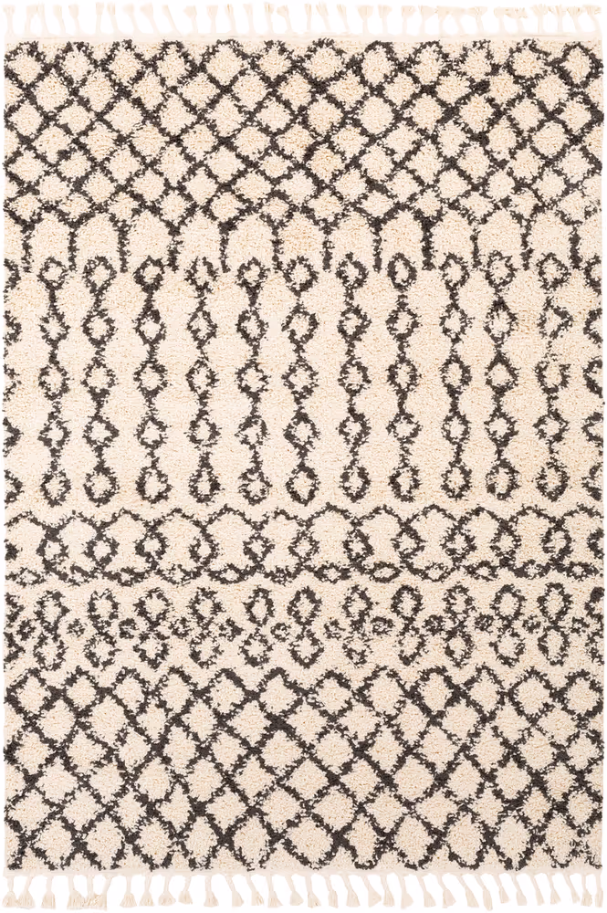 Surya Berber Shag BBE-2309 Charcoal Abstract Synthetic Rug