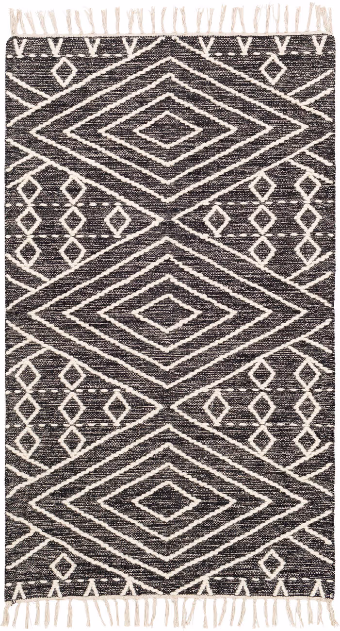 Surya Bedouin BDO-2300 Black Cotton Hilo Rug