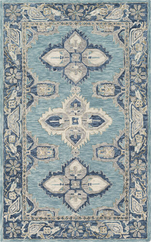 Bonifate BFT-1000 Aqua Abstract Bordered Rug Product Image