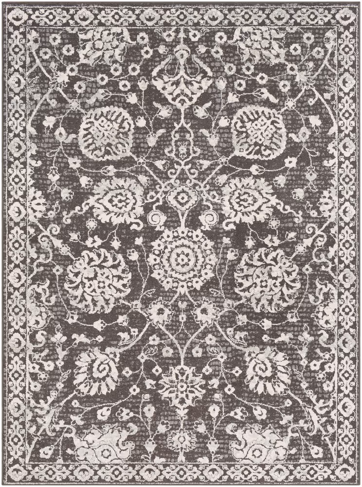 Surya Aceri ACI-2311 Charcoal Bordered Floral Rug