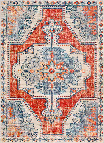 Surya Bohemian BOM-2300 Bright Red Transitional Abstract Rug Product Image