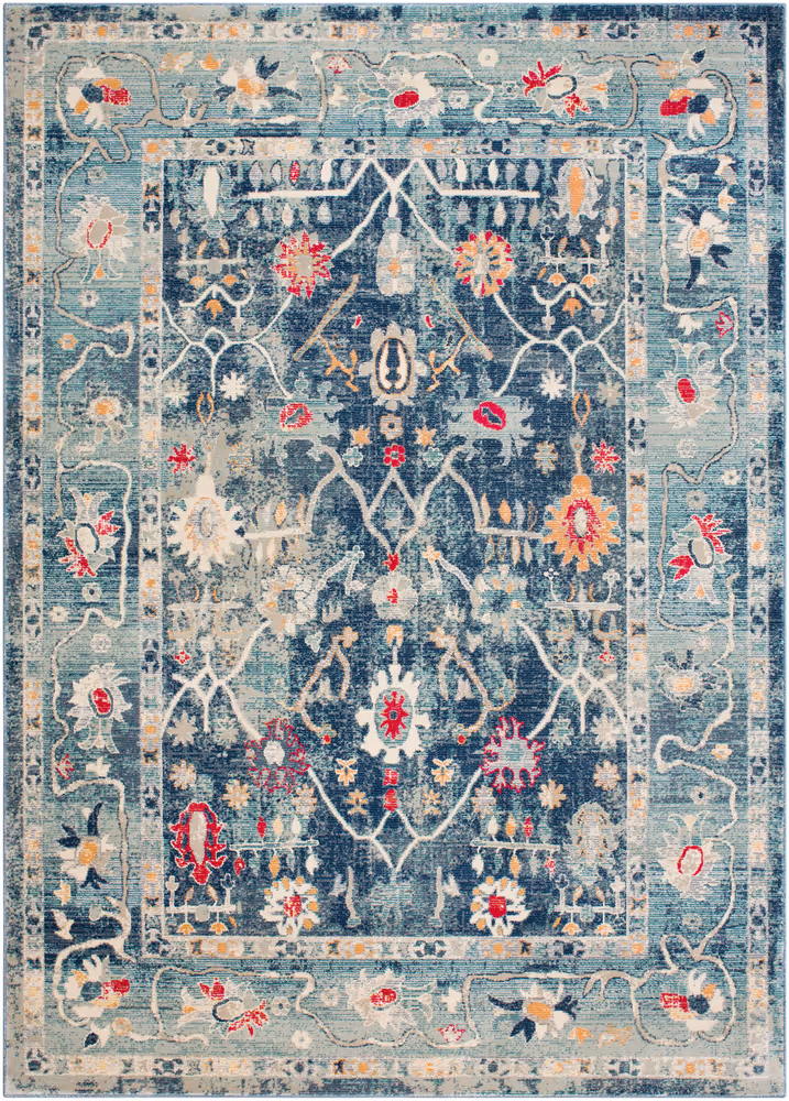Surya Bohemian BOM-2305 Navy Synthetic Traditional Rug