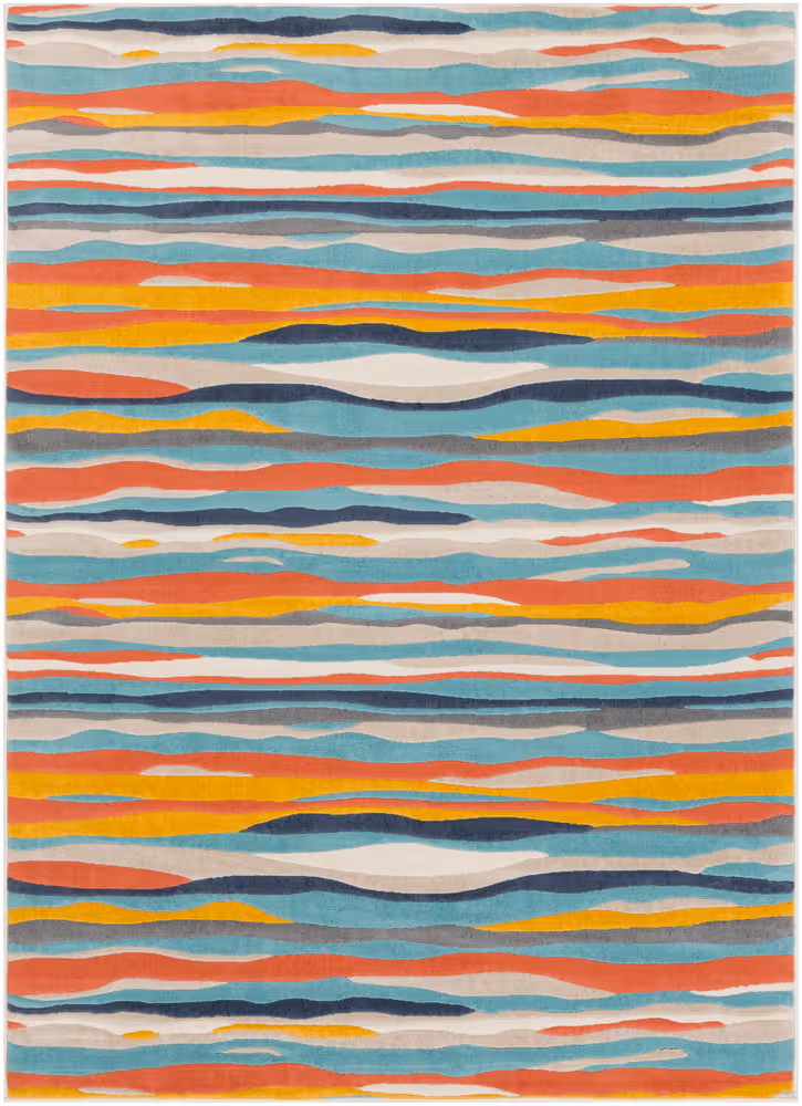 Surya City CIT-2323 Aqua Abstract Synthetic Rug