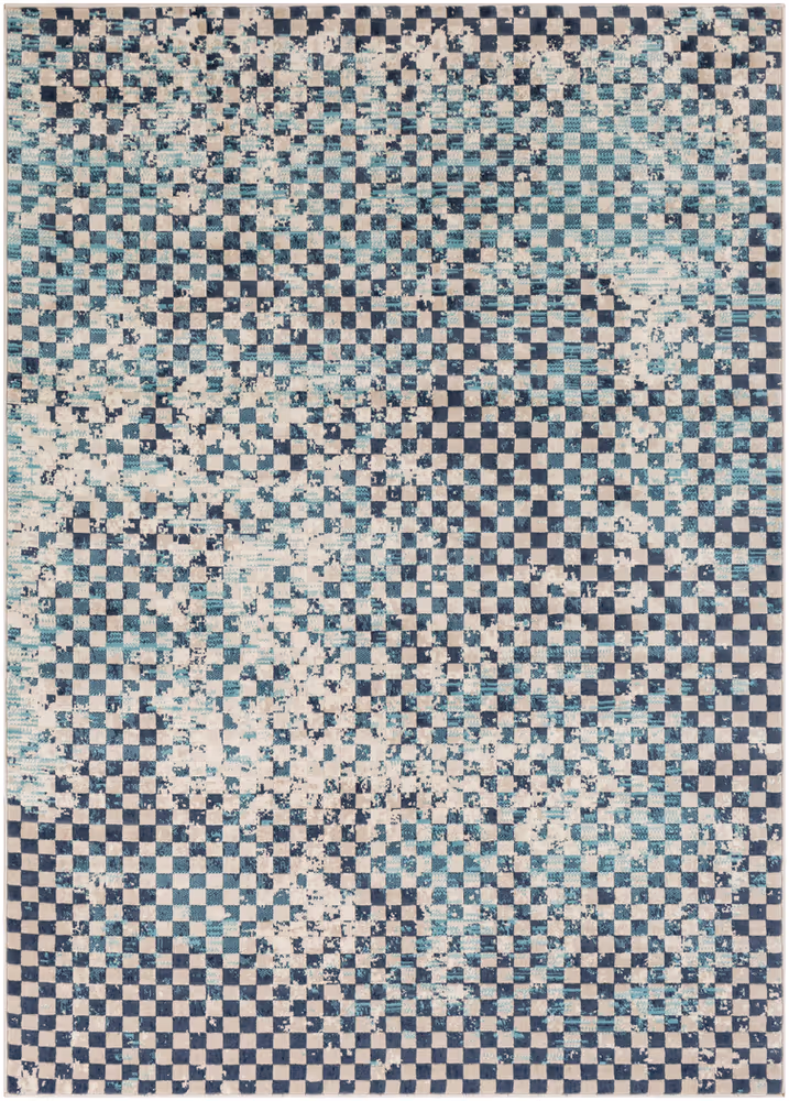 Surya City CIT-2337 Aqua Abstract Synthetic Rug