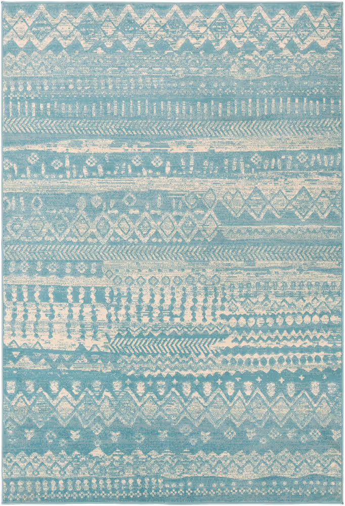 Surya City CIT-2363 Aqua Abstract Synthetic Rug