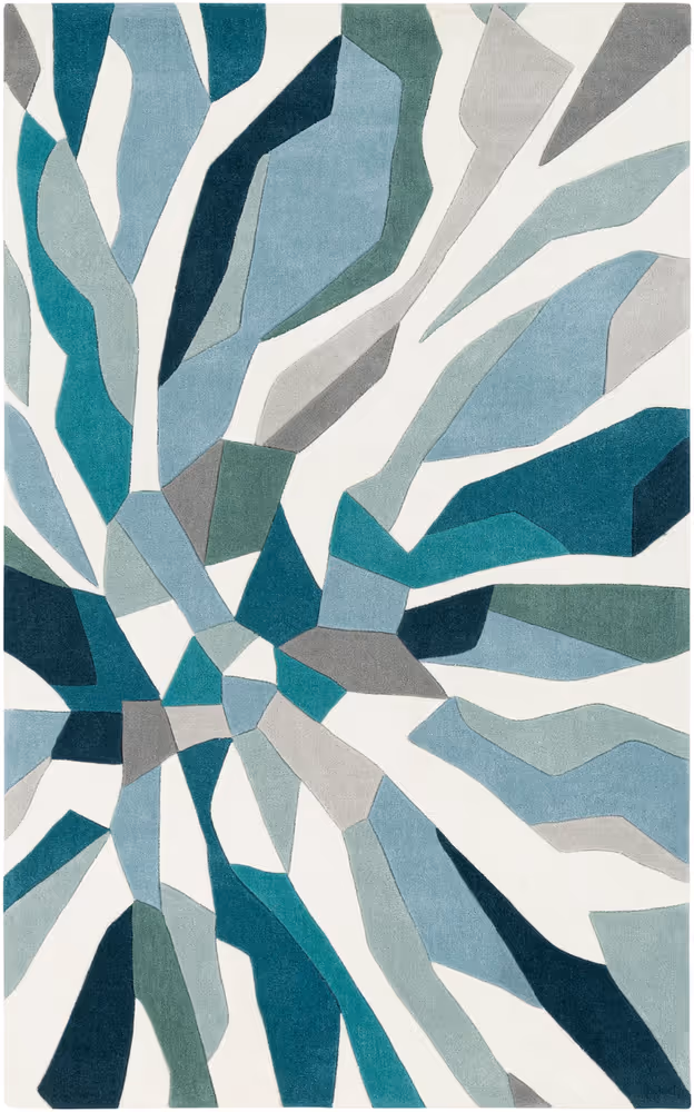 Surya Cosmopolitan COS-9311 Teal Synthetic Abstract Rug