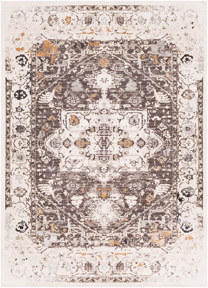 Surya Crescendo CRC-1010 Dark Brown Transitional Bordered Rug