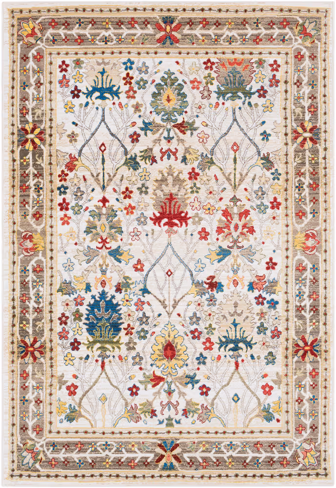Surya Crafty CRT-2311 Dark Red Synthetic Traditional Rug