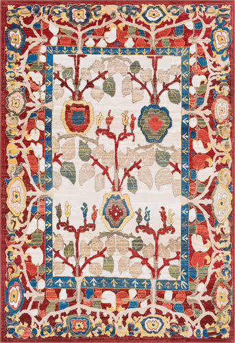 Surya Crafty CRT-2318 Dark Red Synthetic Floral Rug Product Image